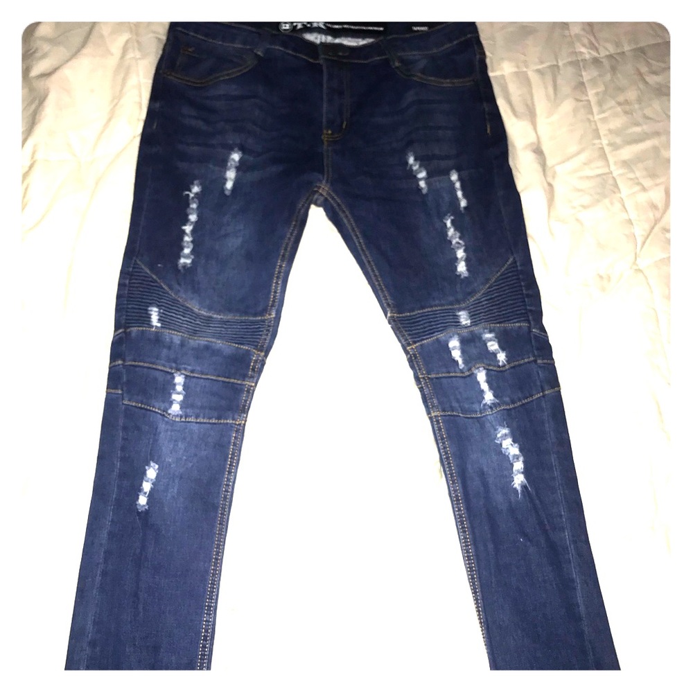 Distressed Biker Denim